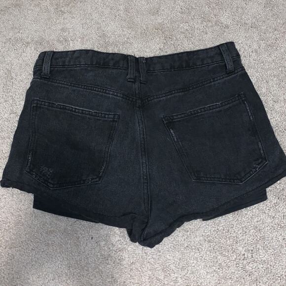 Wild Fable Black Distressed Denim Highest Rise Cheeky Shorts Sz 6 - Picture 7 of 7
